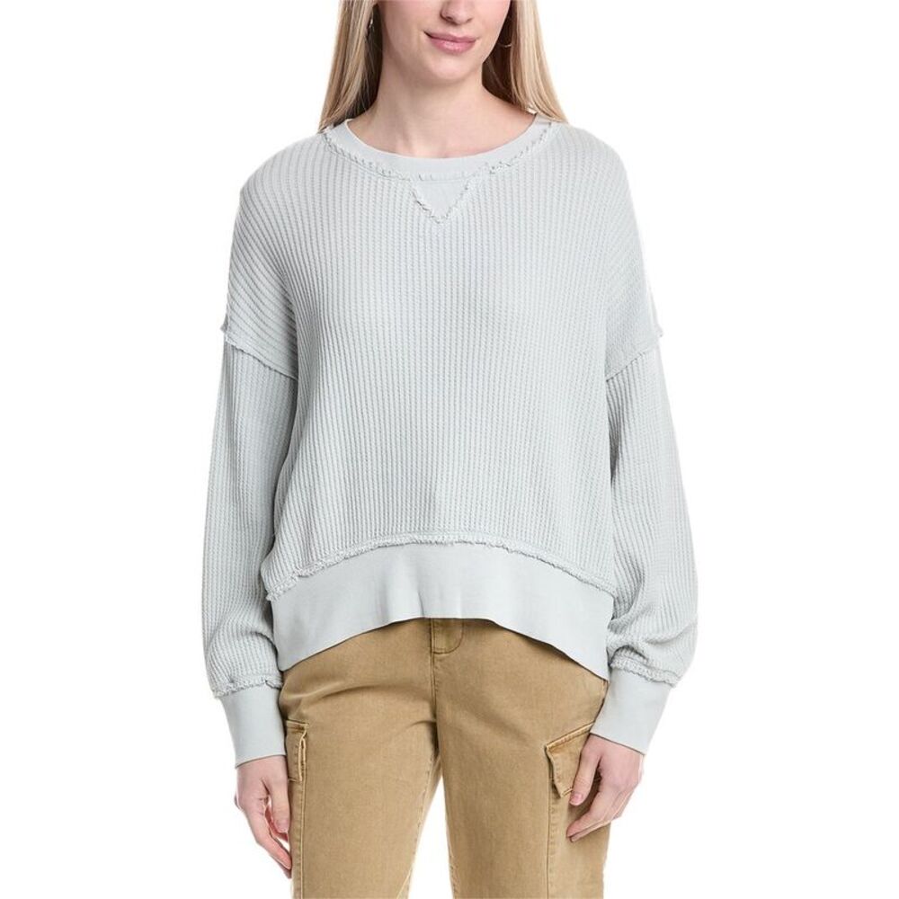 Labiz Womens  Waffle Knit Sweater, Blue